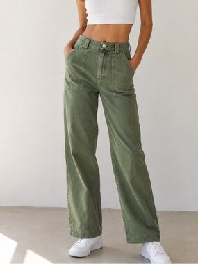 Simons Twik Organic Cotton Jeans - Light Sage Green